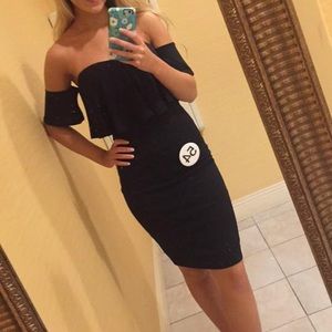 Black off the shoulder dress